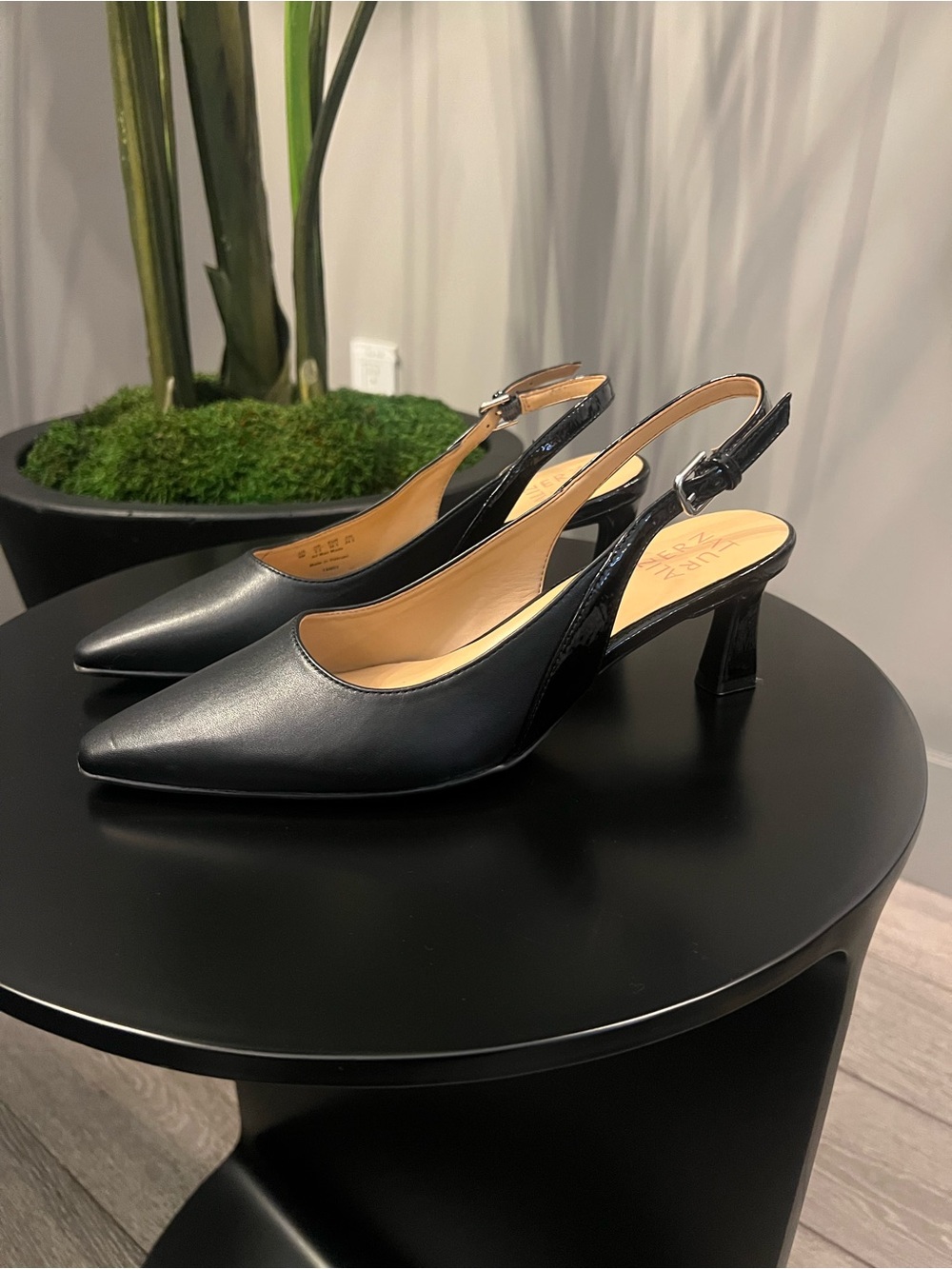 Classic Black Slingback Kitten Heels